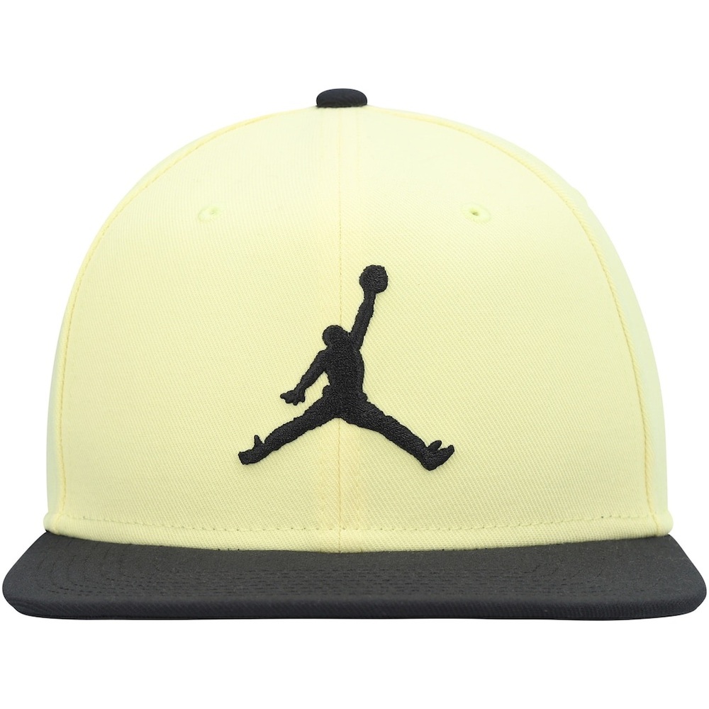 Nike Air Jordan Pro Jumpman Snapback Hat Yellow (Lemon Chiffon) & Black Brim NWT